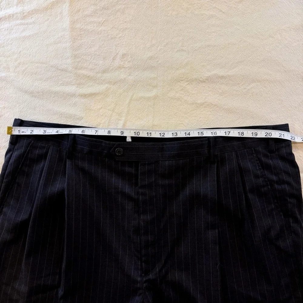 Brooks Brothers 1818 Madison Wool Dress Pants Mens 42x39 Pleated Pinstripe Italy